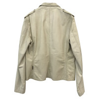 Moncler Jacke/Mantel aus Leder in Creme