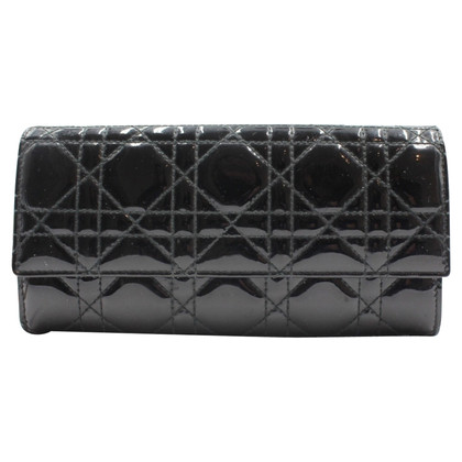 Dior Täschchen/Portemonnaie aus Lackleder in Schwarz