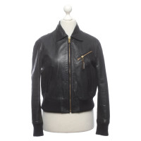 Golden Goose Jacke/Mantel aus Leder in Schwarz