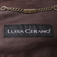 Luisa Cerano Giacca in pelle marrone scuro