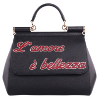 Dolce & Gabbana Sicily Medium aus Leder in Schwarz