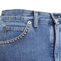 Saint Laurent Jeans skirt with rivet trim