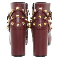 Balenciaga Stiefeletten aus Leder in Bordeaux