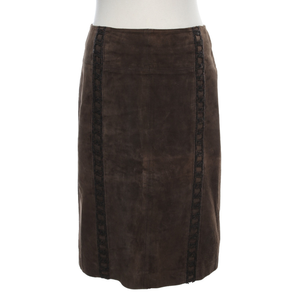 Marc Cain Skirt Suede in Ochre