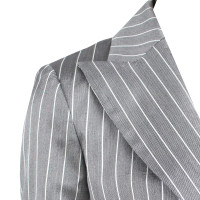 Ferre Grey Striped Viscose Wool Silk Blazer