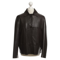 Max Mara Leather jacket in dark brown