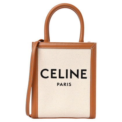 Céline Cabas Tote Small Vertical Leather in Cream