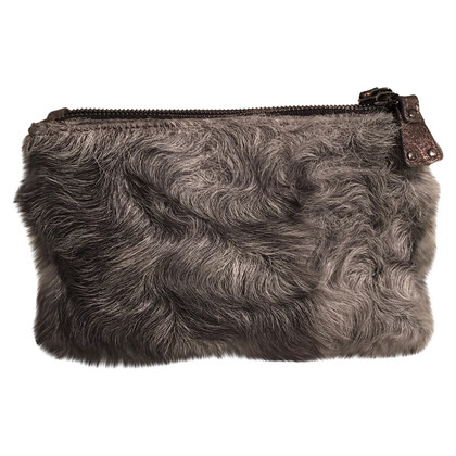 Strenesse Clutch Bag Fur in Grey