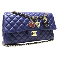 Chanel Classic Flap Bag Small in Pelle in Blu
