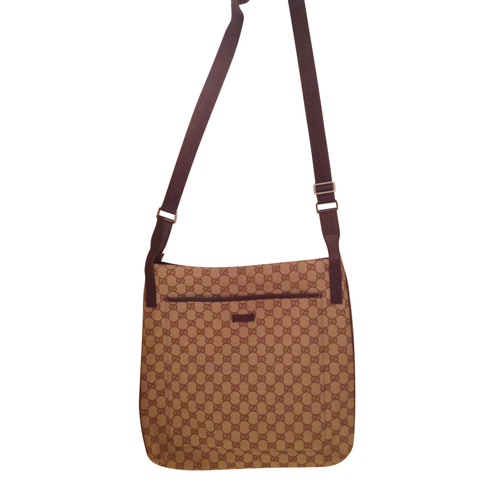 Gucci Schoudertas Canvas in Bruin