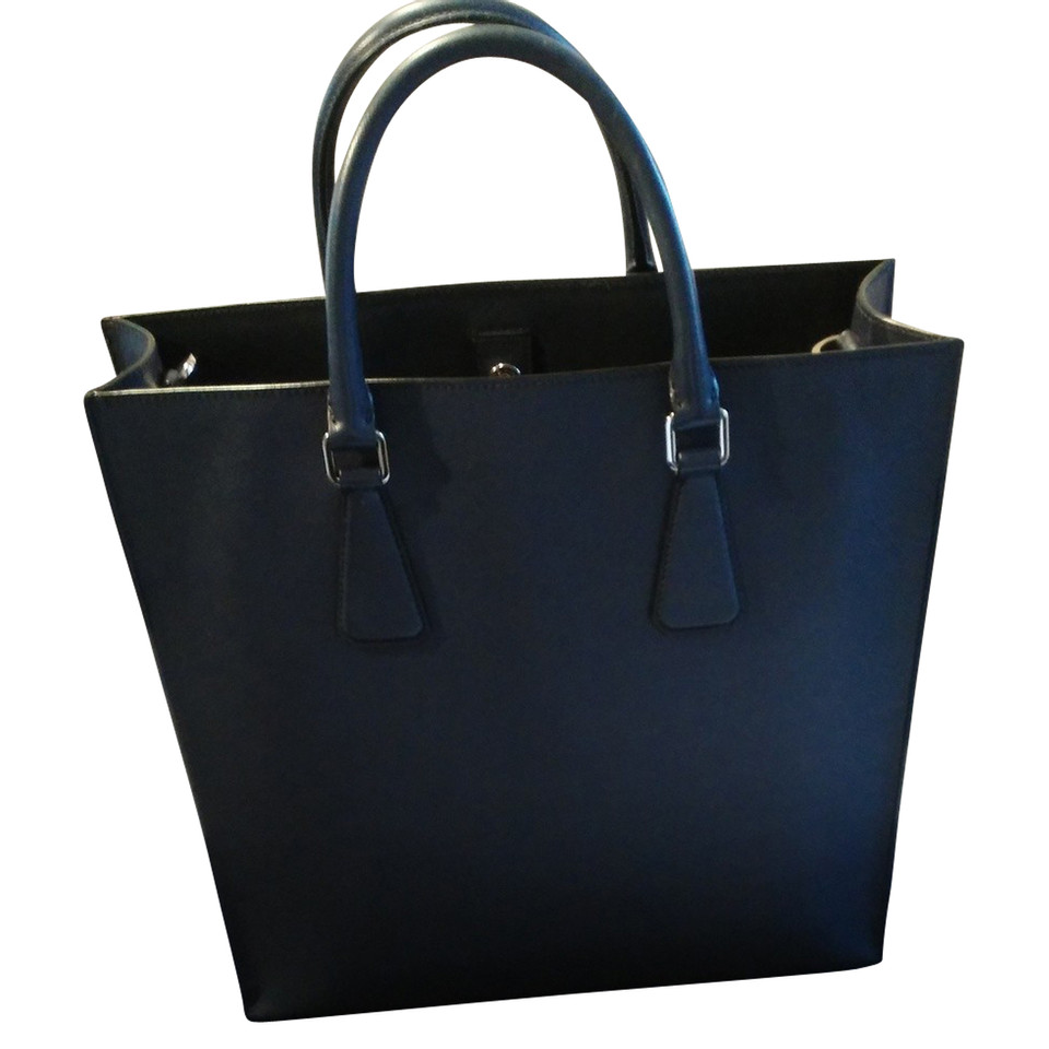 Prada Tote bag Leather in Blue