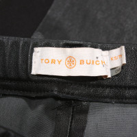 Tory Burch Hose aus Leder in Schwarz