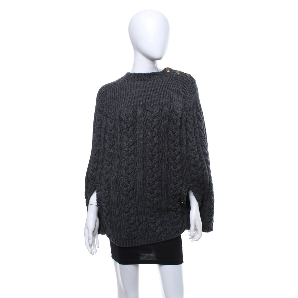 Louis Vuitton Cape en tricot gris foncé