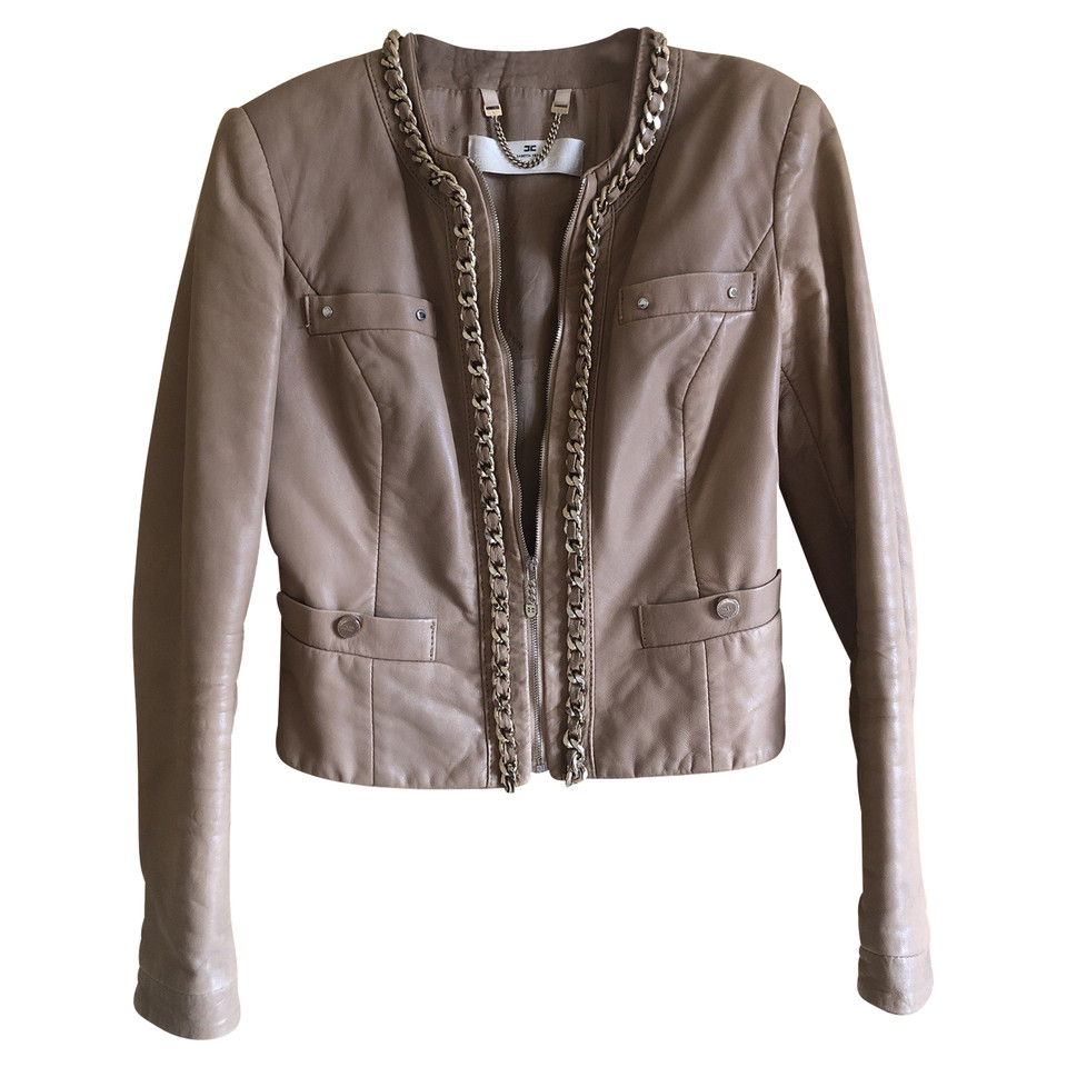 Elisabetta Franchi Top en Cuir en Beige