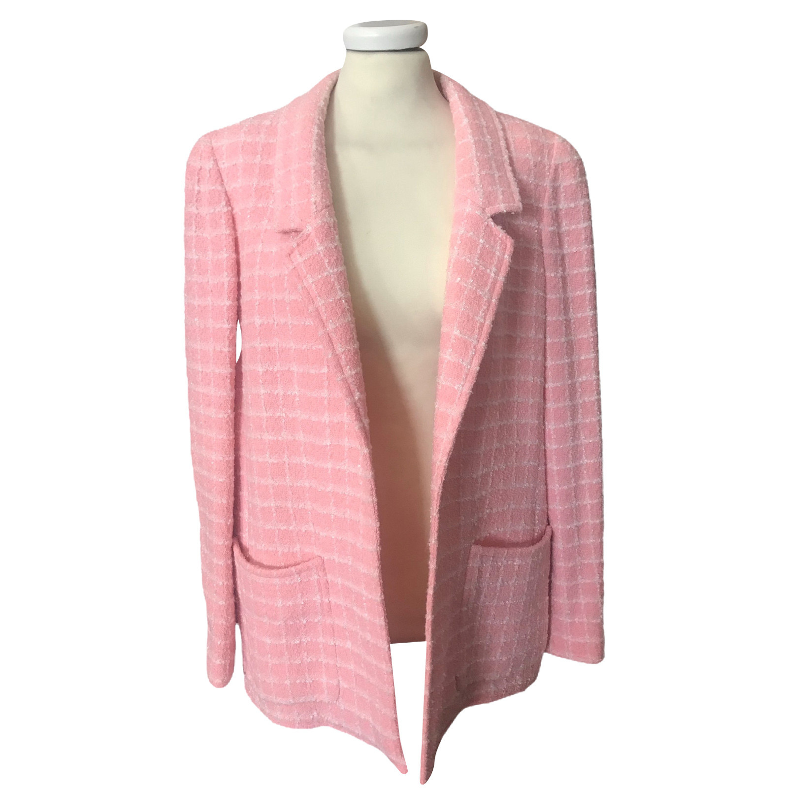Chanel Jacket/Coat Wool in Pink - Second Hand Chanel Jacket/Coat Wool in  Pink buy used for 1800€ (4366927)