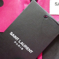 Saint Laurent Lederkleid in Pink/Schwarz