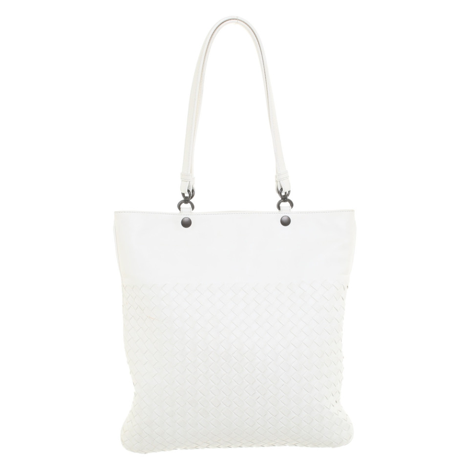 Bottega Veneta Tote Bag aus Leder in Creme