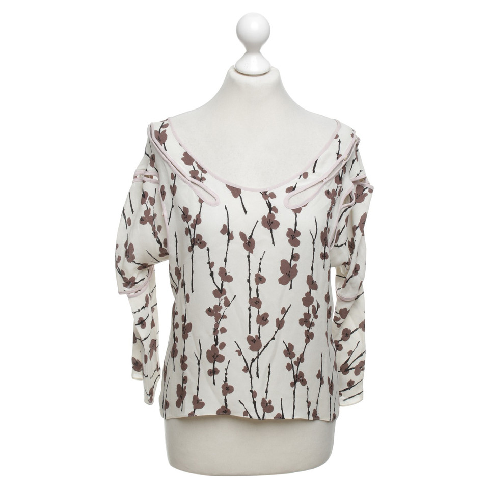 Marni Zijden blouse met bloemenprint