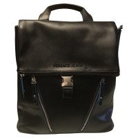 Versace Rucksack aus schwarzem Leder