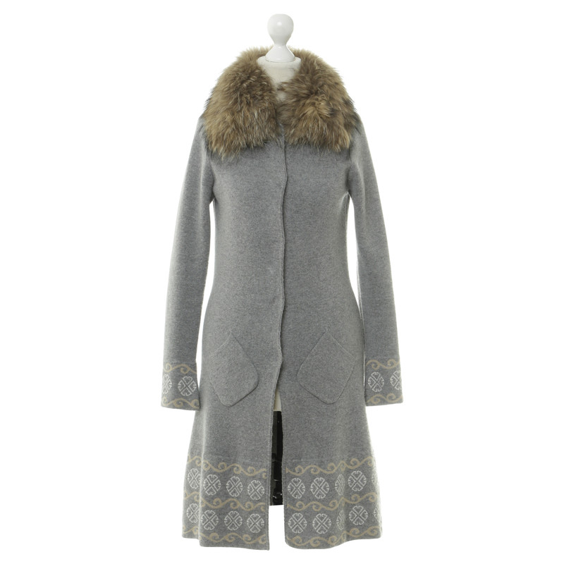 Ftc Cardigan with faux fur collar 