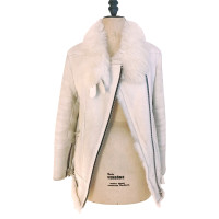 Iro witte shearling bikerjas