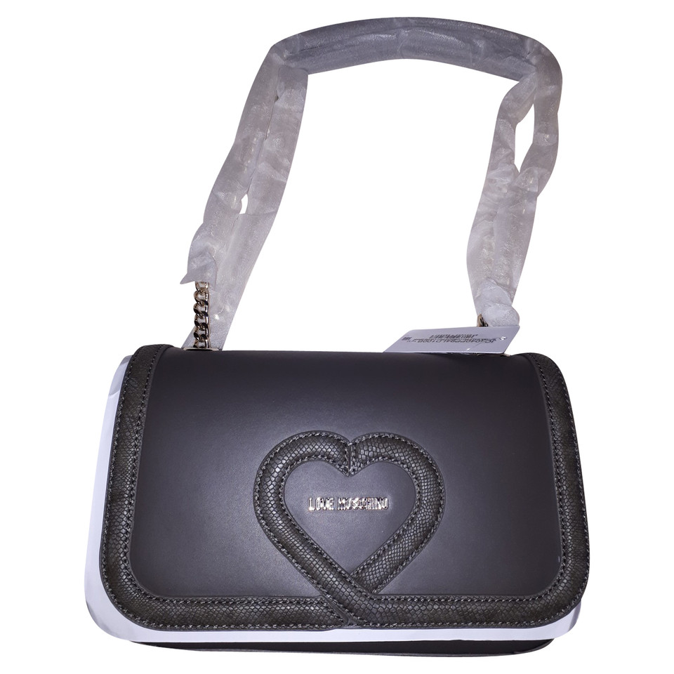 Moschino Love Shoulder bag Leather in Grey