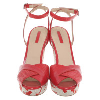 Longchamp Wedges in Rot