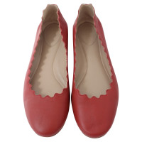 Chloé Slipper/Ballerinas aus Leder in Rot