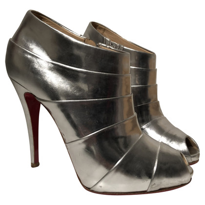 Christian Louboutin Ankle boots Leather in Silvery