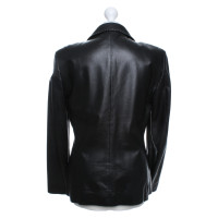 Cerruti 1881 Leather blazer in black