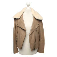 Acne Giacca/Cappotto in Pelle in Beige