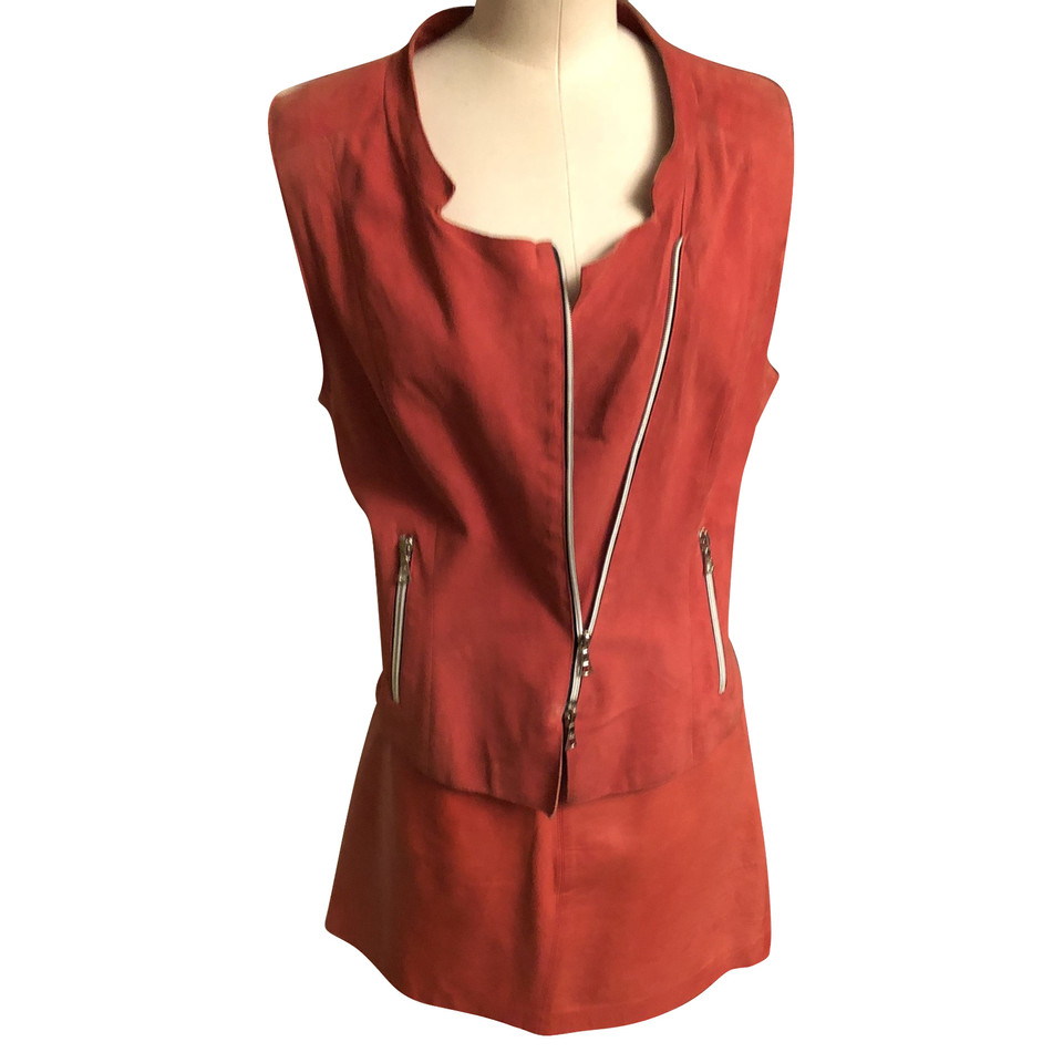 Sylvie Schimmel Anzug aus Leder in Rot