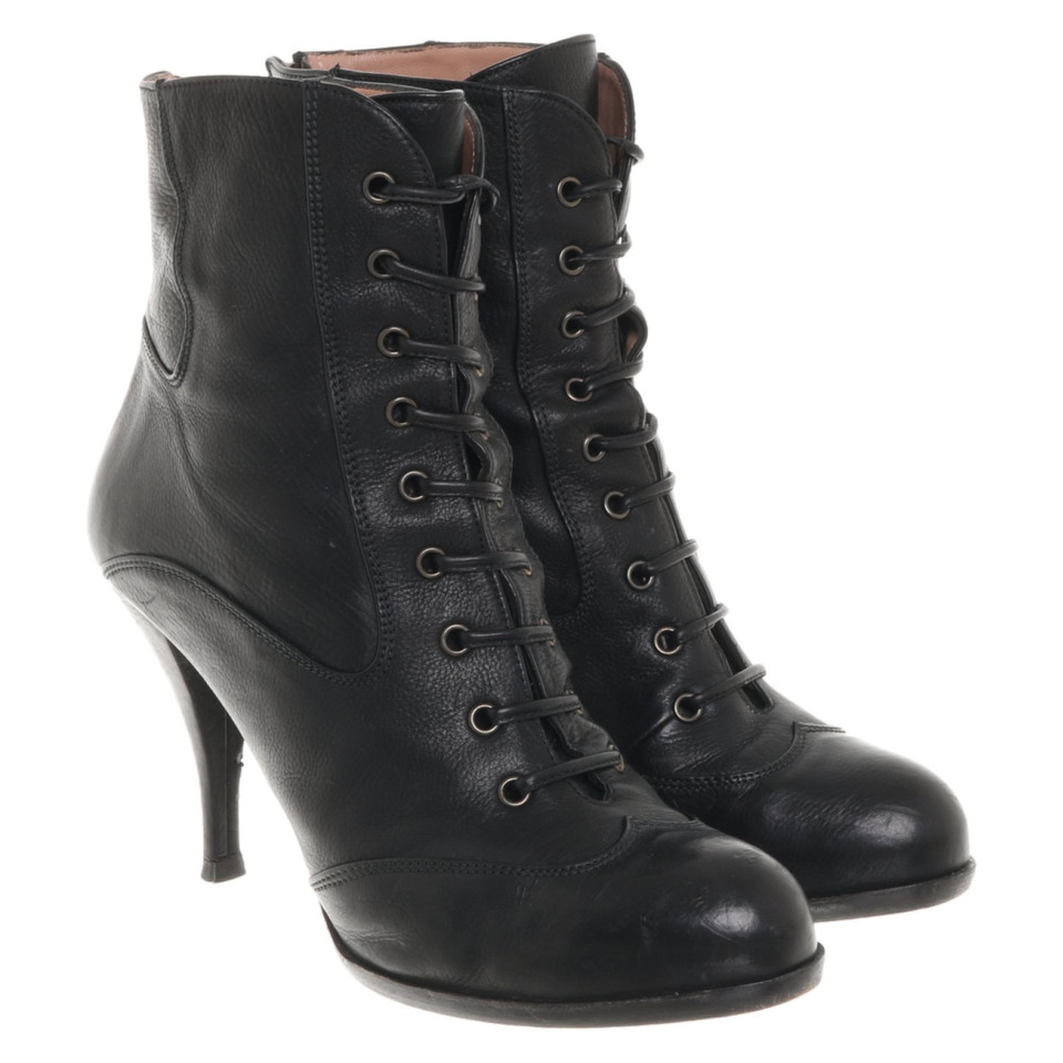 Pura Lopez Bottines en Cuir en Noir