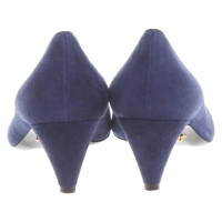 Prada Pumps/Peeptoes aus Wildleder in Blau