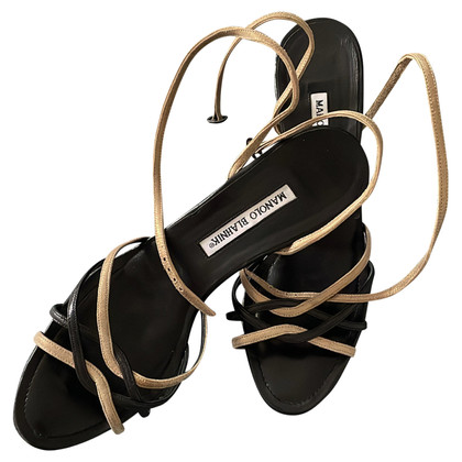 Manolo Blahnik Sandals Leather in Black