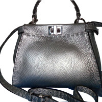 Fendi Peekaboo Bag Mini Leather in Silvery