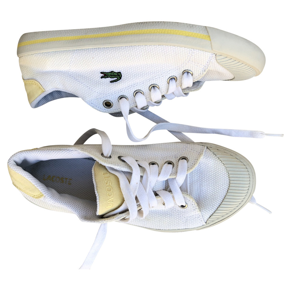 Lacoste Sneaker in Tela in Bianco