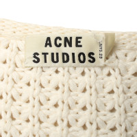 Acne Wit/crème gebreide pullover