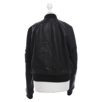 T By Alexander Wang Jacket/Coat Leather in Black