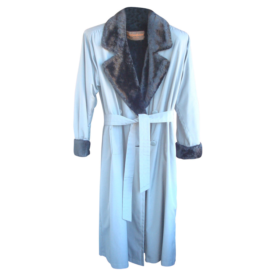 Yves Saint Laurent Giacca/Cappotto in Viscosa in Grigio