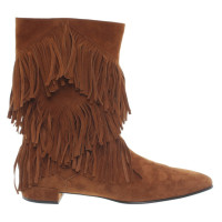 Roger Vivier Suede Ankle Boots with fringe