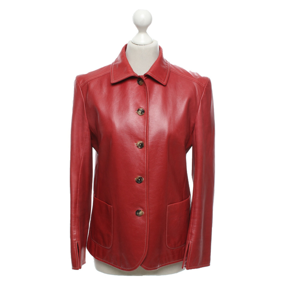 René Lezard Jacket/Coat Leather in Red
