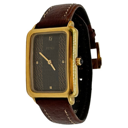Fendi Armbanduhr aus Leder in Braun