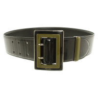 Prada Ceinture en cuir verni noir