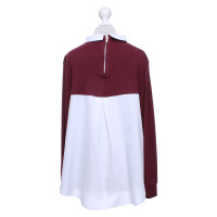 French Connection Top in Bordeaux / bianco