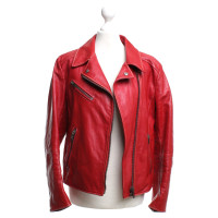 Prada biker jacket in red