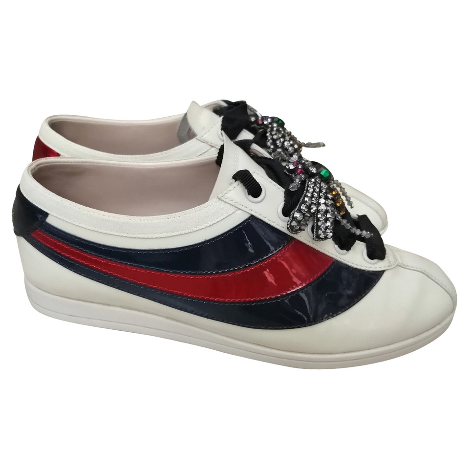 Gucci Sneakers Leer in Beige