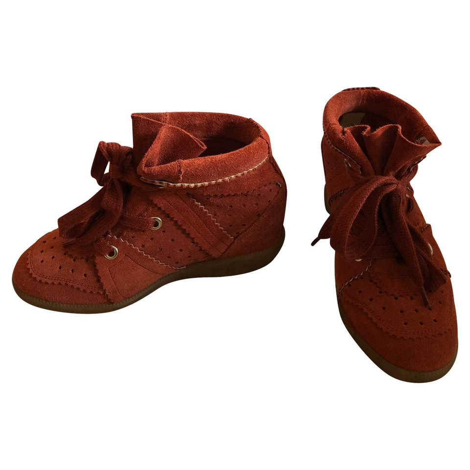 Isabel Marant Sneaker in Pelle scamosciata in Rosso