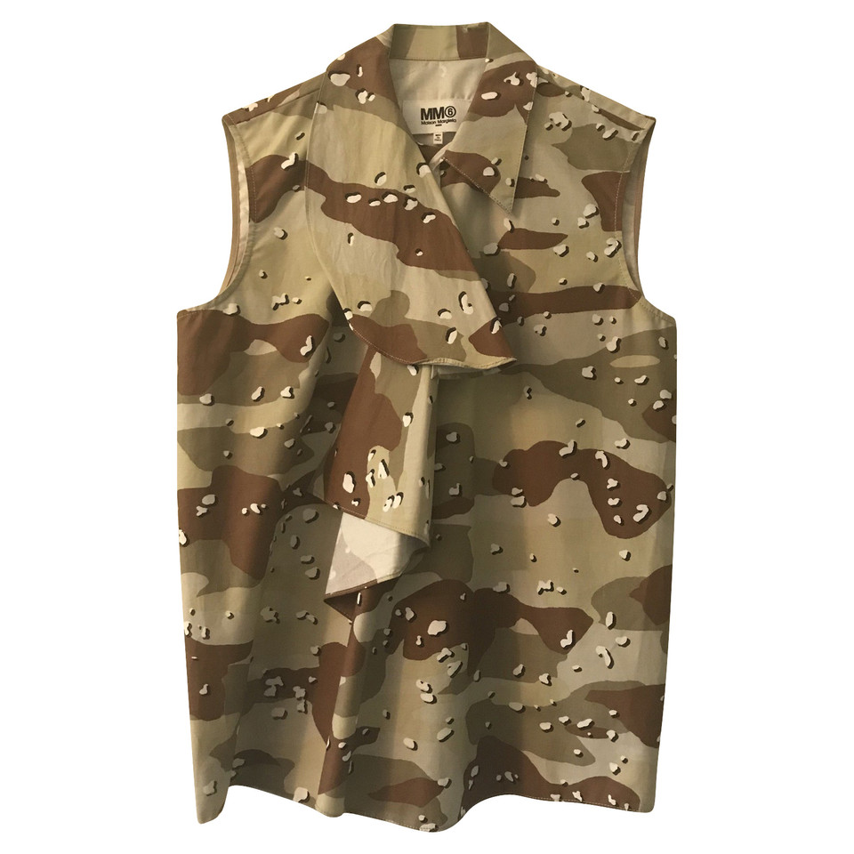 Maison Martin Margiela Mouwloze blouse met camouflagepatroon