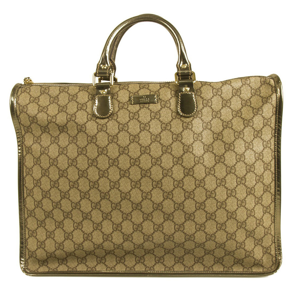 Gucci  GG Monogram Gray Canvas & Leather bag